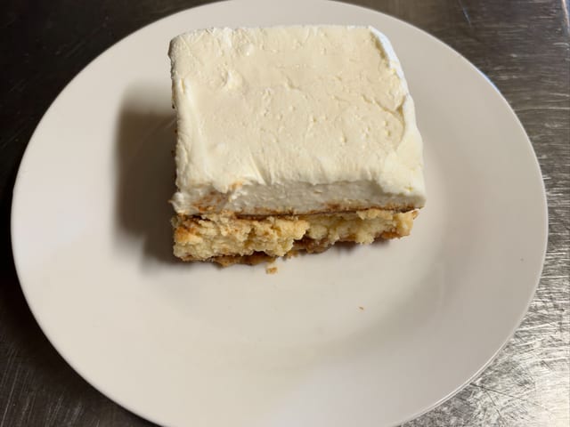 Slice of Polish Cheesecake.